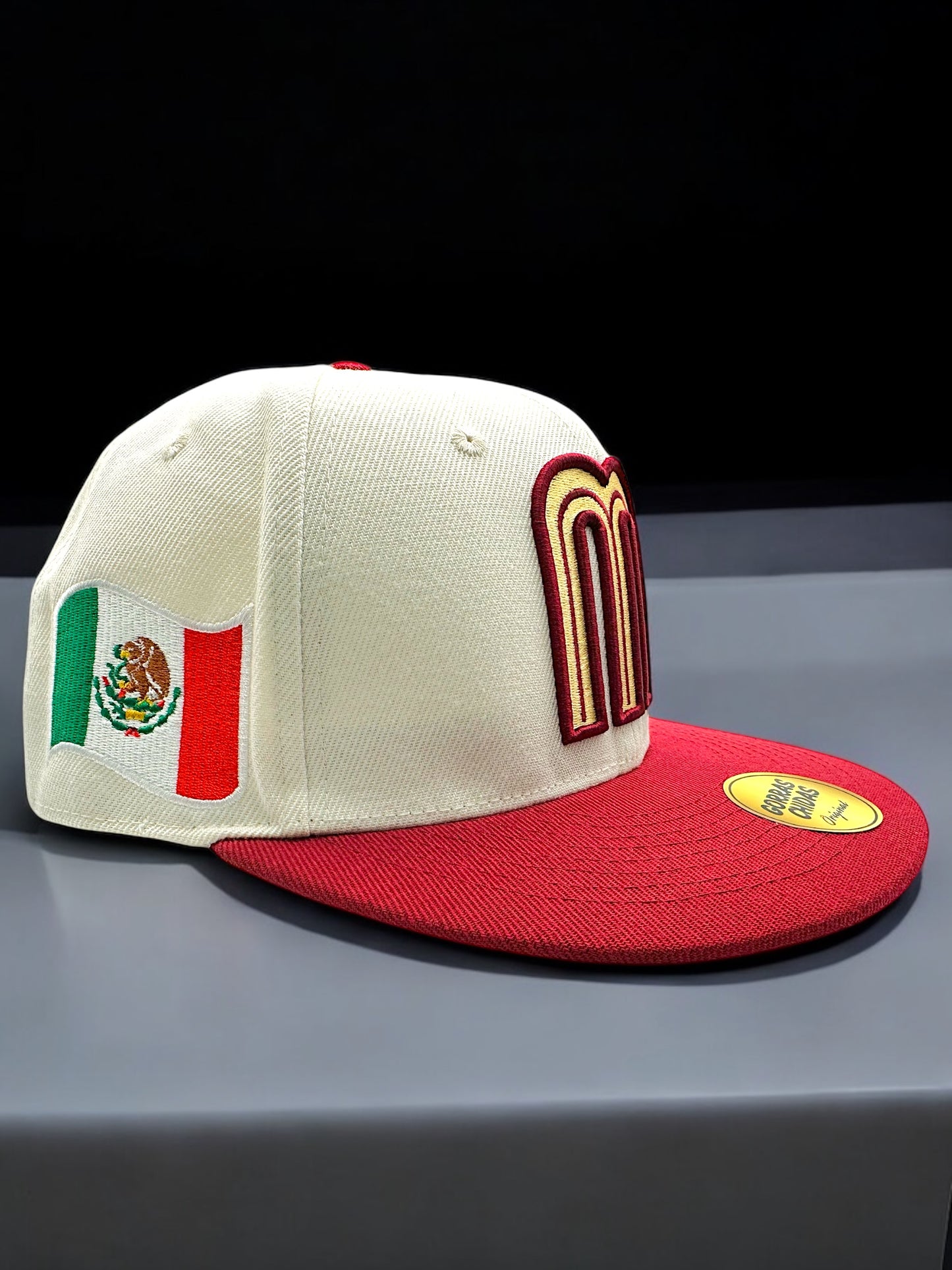 Gorra de Mexico color Beige y Rojo