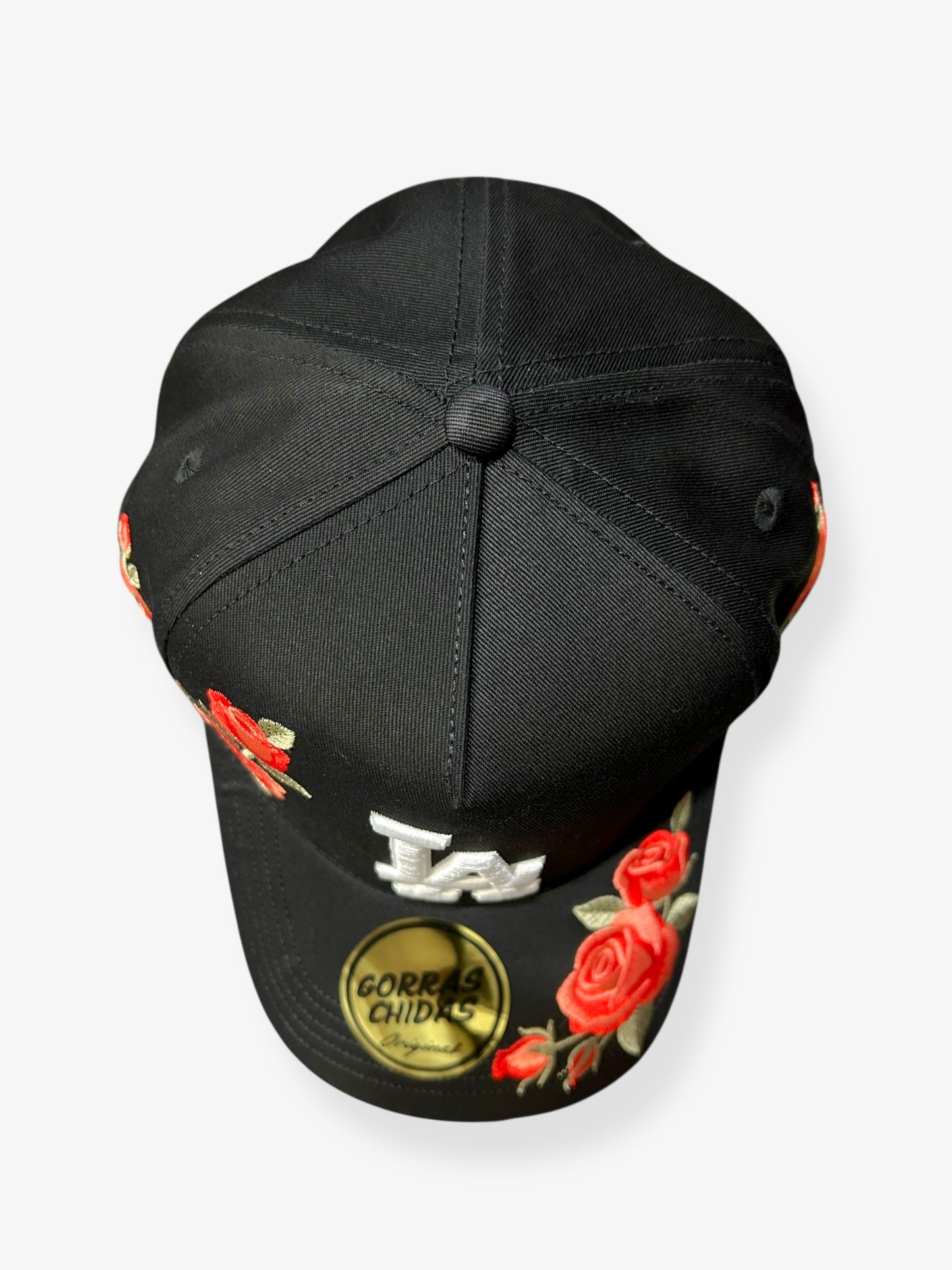 LA - Red Roses Embroidery in Black