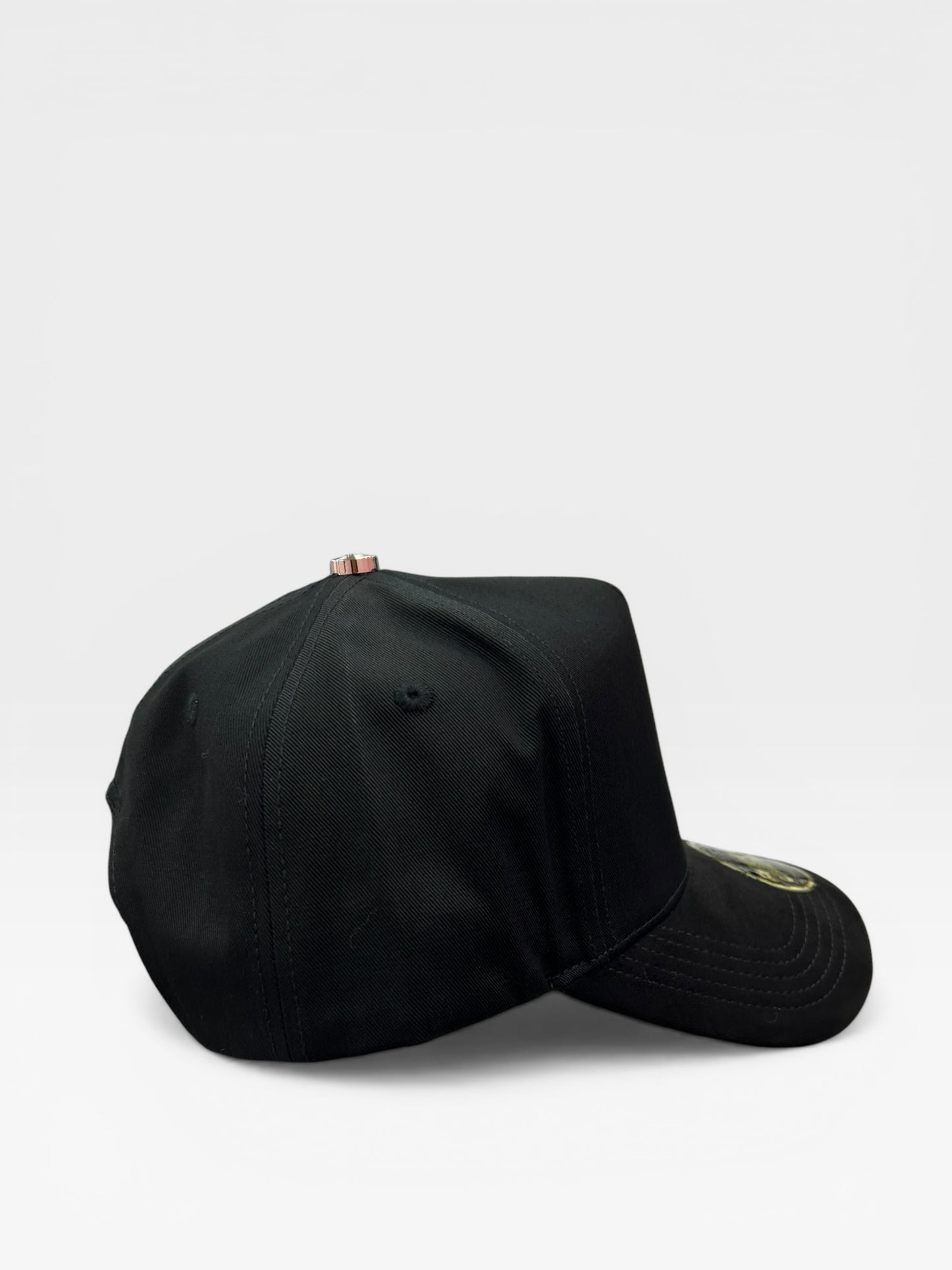 Plain Full Black SnapBack Hat Suede Visor