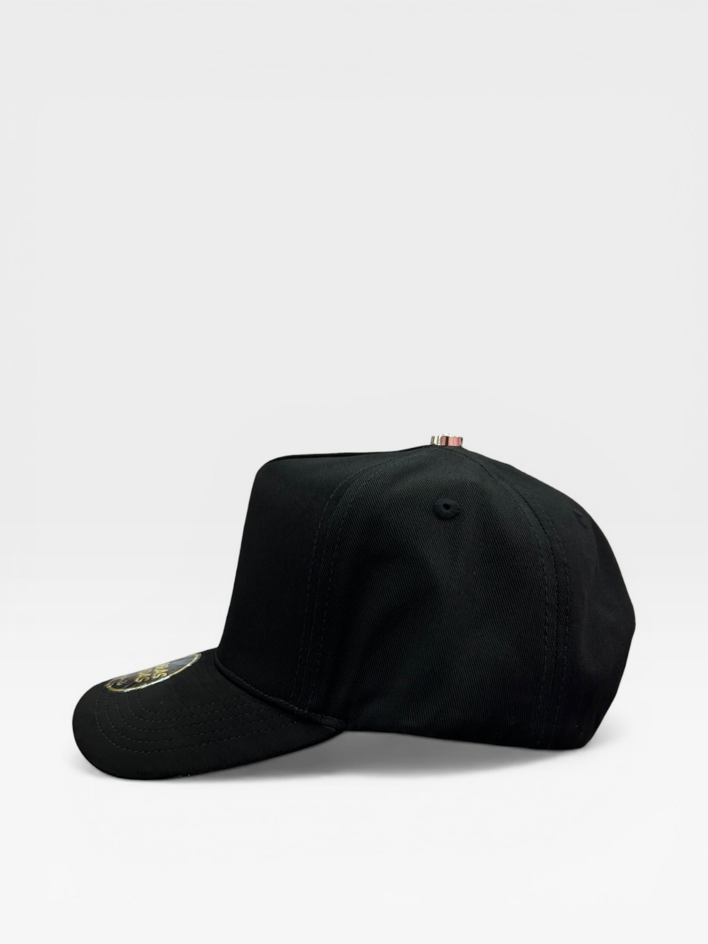 Plain Full Black SnapBack Hat Suede Visor