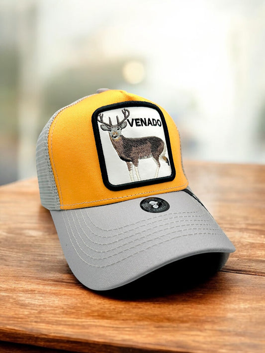 Gorra del Venado en Naranja con Gris