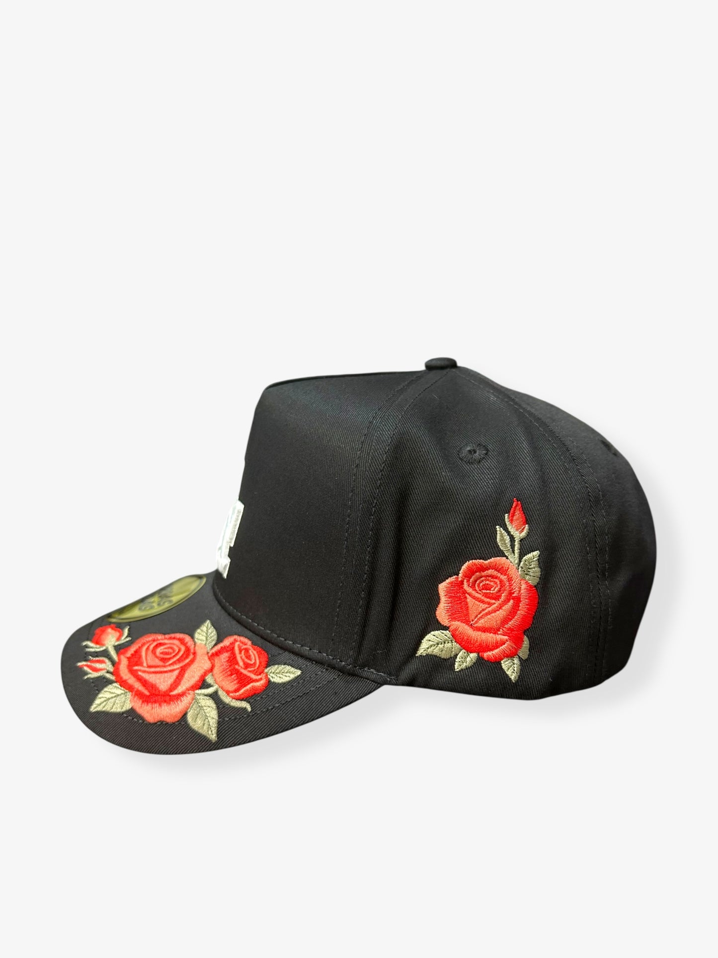 LA - Red Roses Embroidery in Black