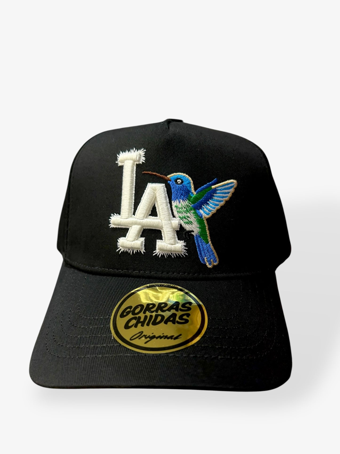 LA - Blue Hummingbird Embroidery in black