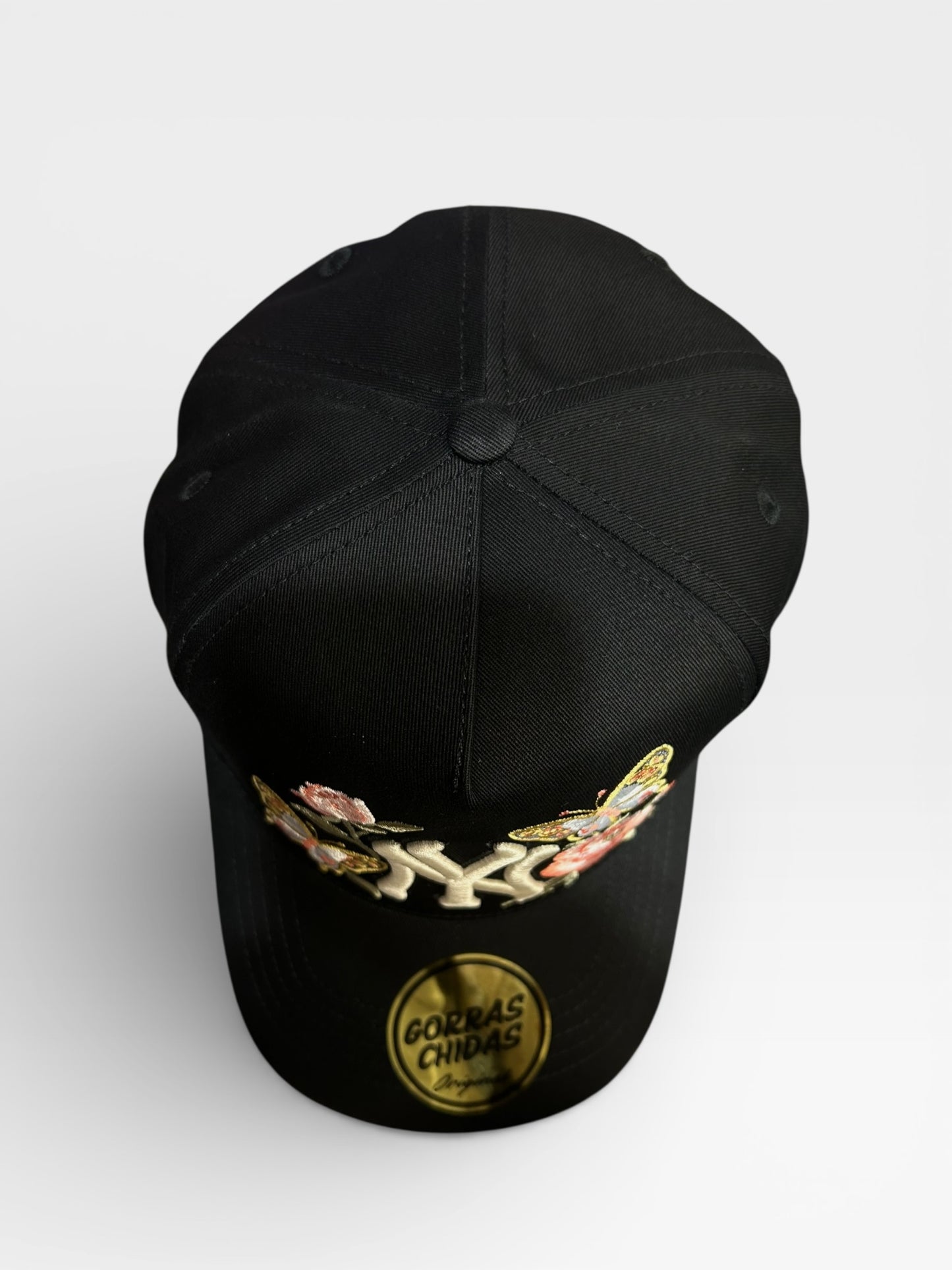 New York - Hat with Butterfly and Flower Embroidery