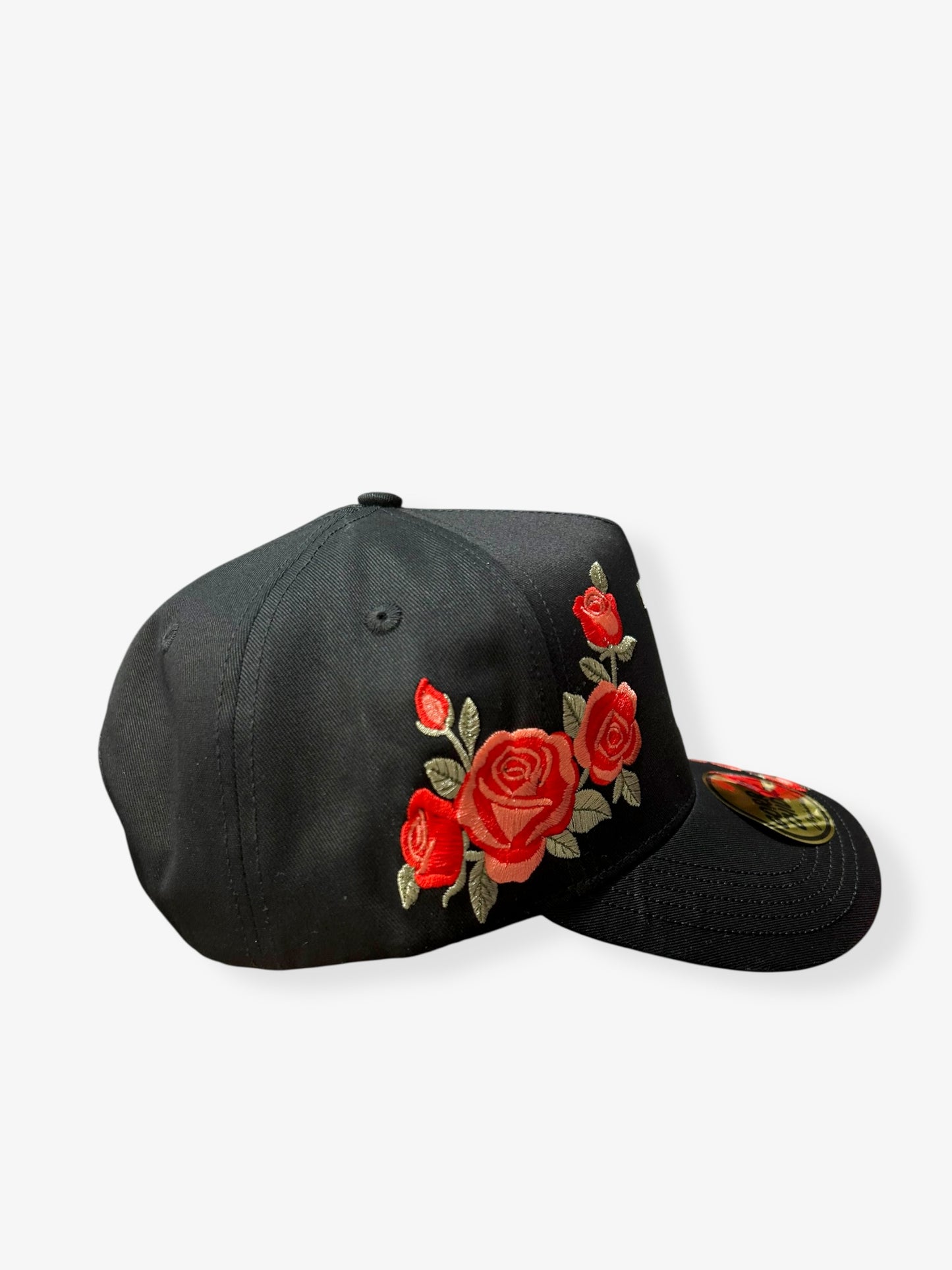 LA - Red Roses Embroidery in Black