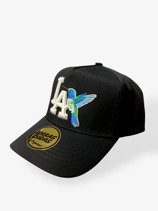 LA - Blue Hummingbird Embroidery in black