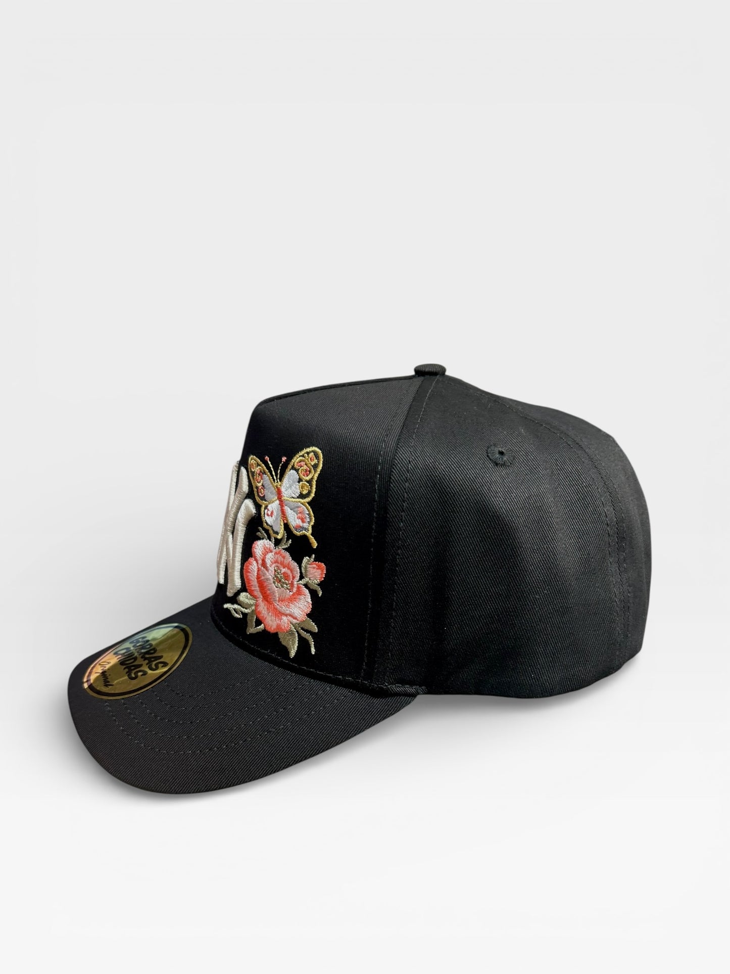 New York - Hat with Butterfly and Flower Embroidery