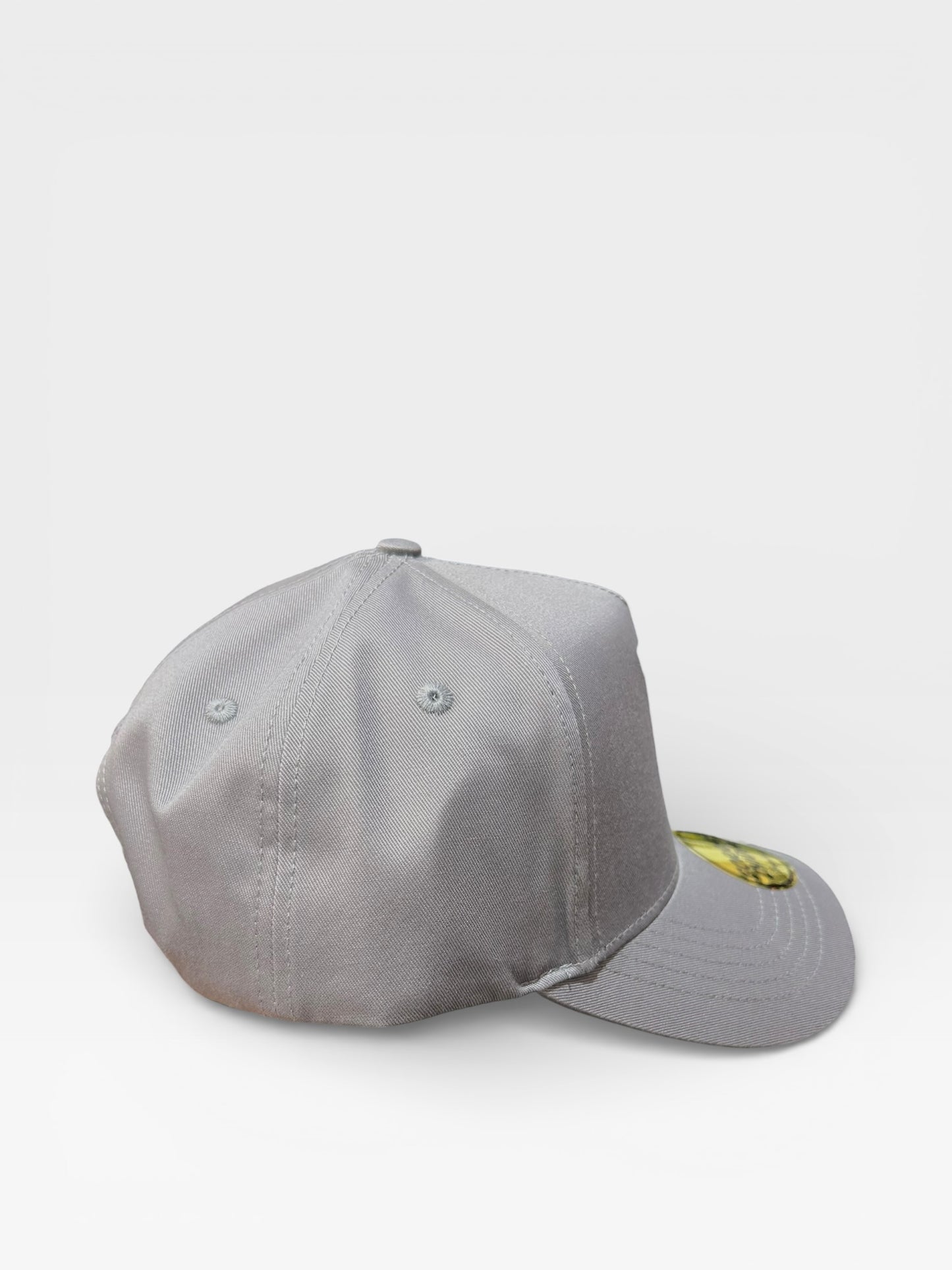 LA - Gray Hat with White Rose Embroidery