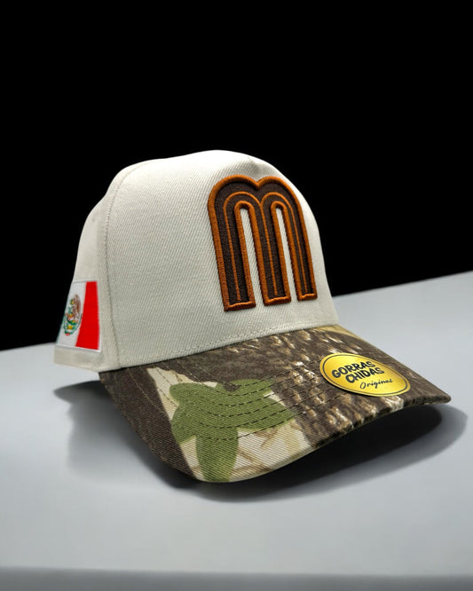 Gorra de Mexico Color Khaki con Camuflaje